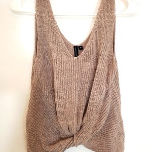 moon & madison pink/gray sweater tank